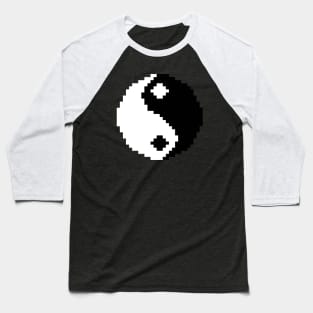 Yin Yang Pixel Art (8-bit) Baseball T-Shirt